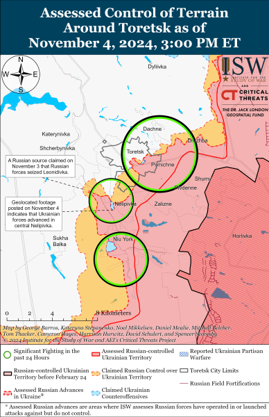 Mappa delle operazioni militari del 5 novembre 2024 - situazione al fronte