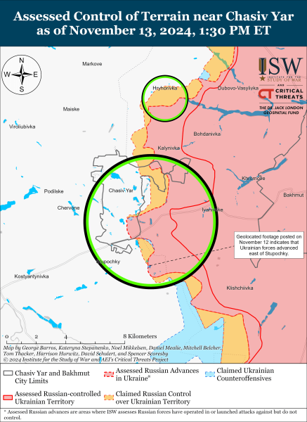 Mappa delle operazioni militari del 14 novembre 2024 - la situazione al fronte