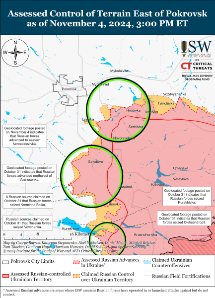 Mappa delle operazioni militari del 5 novembre 2024 - la situazione al fronte