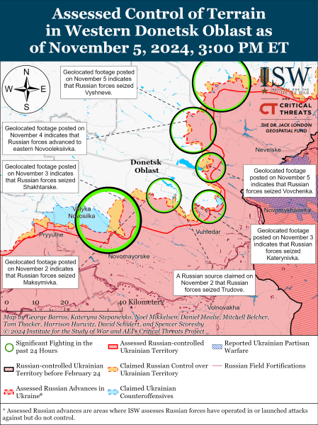 Mappa delle operazioni militari del 6 novembre 2024 - situazione al fronte