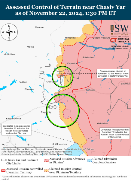 Mappa delle operazioni militari per il 23 novembre 2024 — situazione al fronte