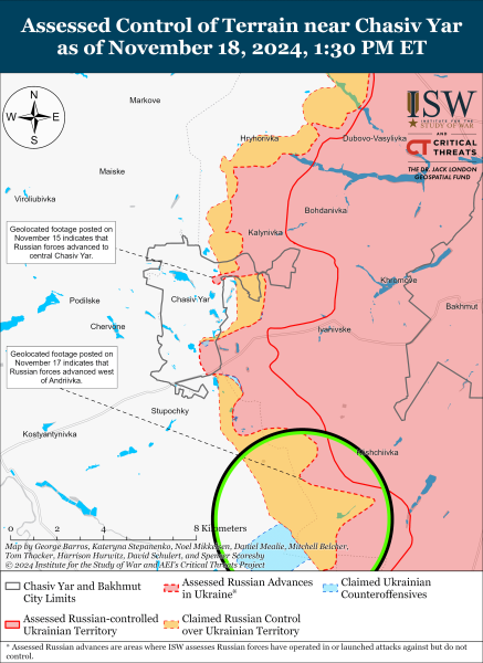 Mappa delle operazioni militari per il 19 novembre 2024 - la situazione al fronte