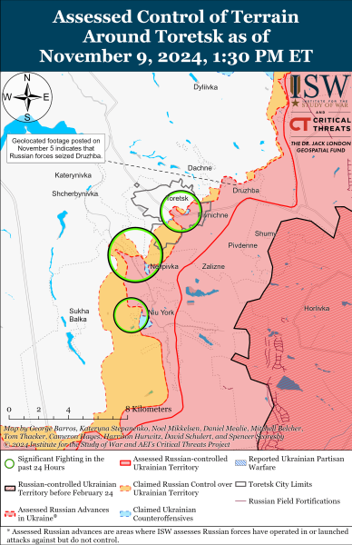 Mappa delle operazioni militari del 10 novembre 2024 - situazione al fronte 