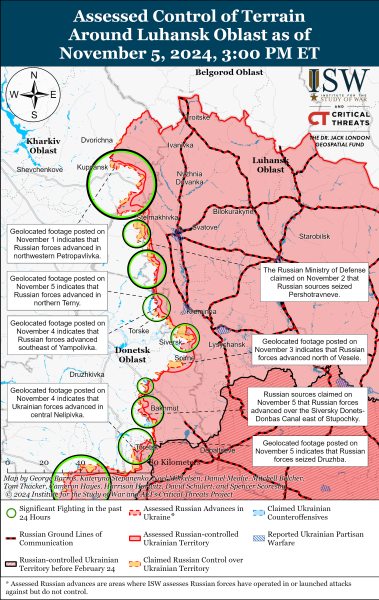 Mappa delle operazioni militari del 6 novembre 2024 - la situazione al fronte