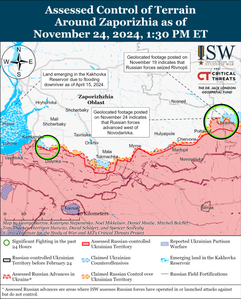 Mappa delle operazioni militari del 25 novembre 2024 - la situazione al fronte