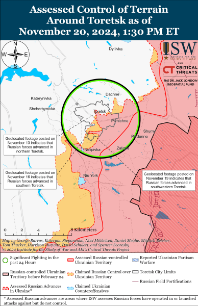 Mappa delle operazioni militari per il 21 novembre 2024 - situazione al fronte