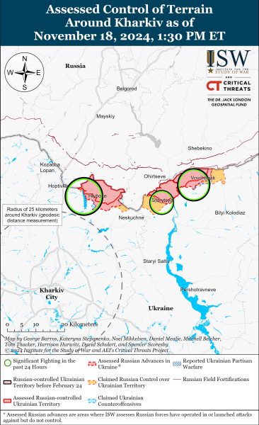 Mappa delle operazioni militari al 19 novembre 2024 - situazione al fronte