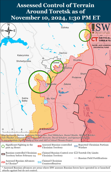 Mappa delle operazioni militari all'11 novembre 2024 - la situazione al fronte