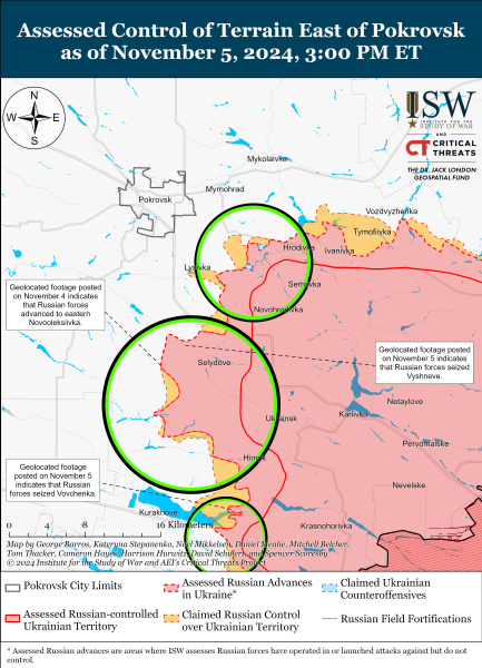 Mappa delle operazioni militari del 6 novembre 2024 - la situazione al fronte