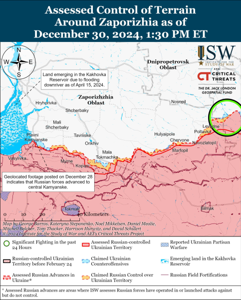 Mappa delle operazioni militari al 31 dicembre 2024 - situazione al fronte