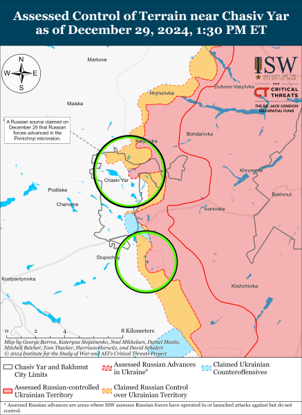 Mappa delle operazioni militari al 30 dicembre 2024 - situazione al fronte