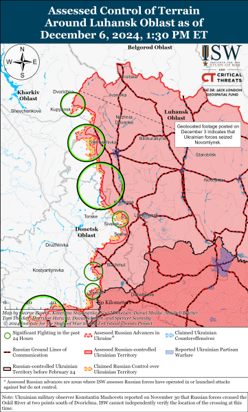 Mappa delle operazioni militari del 7 dicembre 2024 - situazione al fronte