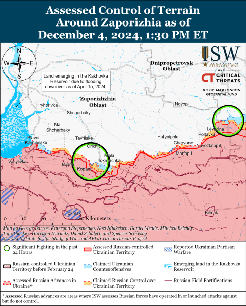 Mappa delle operazioni militari del 5 dicembre 2024 - situazione al fronte