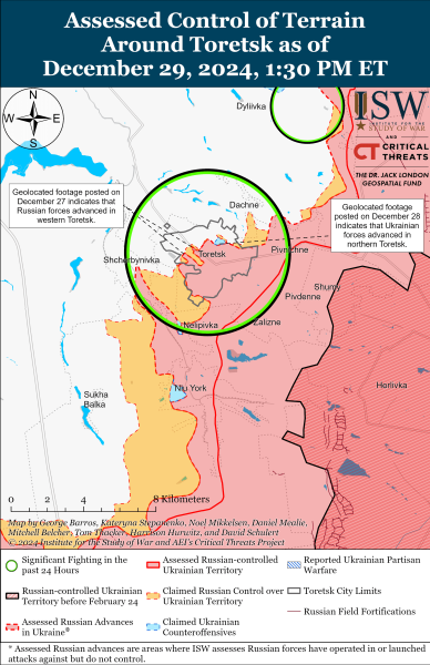 Mappa delle operazioni militari per il 30 dicembre 2024 - situazione al fronte