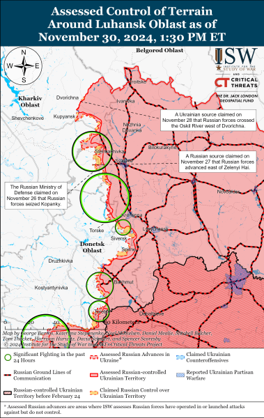 Mappa delle operazioni militari al 1 dicembre 2024 - situazione al fronte 