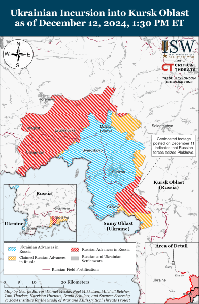 Mappa delle operazioni militari per il 13 dicembre 2024 - situazione al fronte