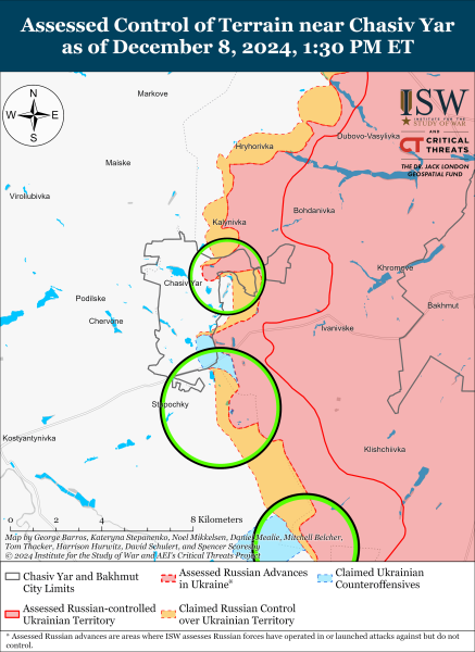 Mappa delle operazioni militari del 9 dicembre 2024 - situazione al fronte