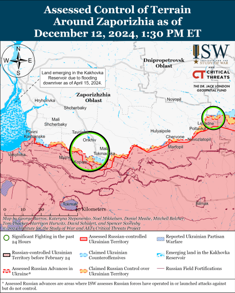 Mappa delle operazioni militari al 13 dicembre 2024 - situazione al fronte