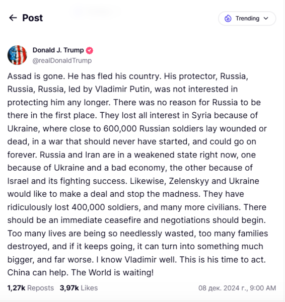 È ora di agire: Trump sulla necessità di un cessate il fuoco in Ucraina e sui negoziati