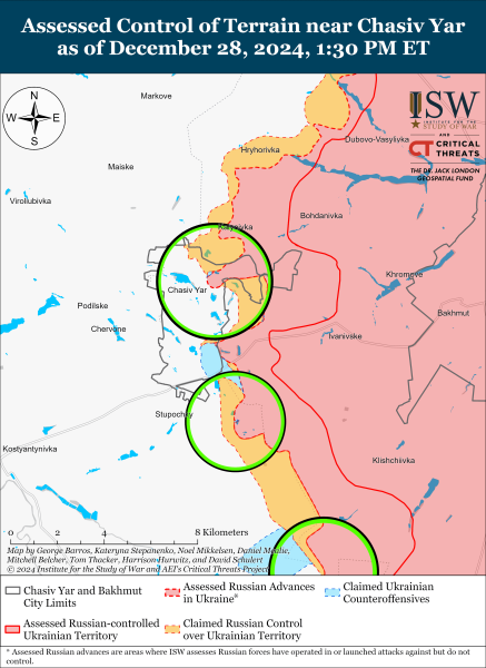 Mappa delle operazioni militari del 29 dicembre 2024 - situazione al fronte