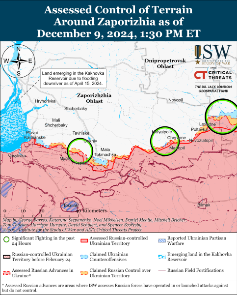 Mappa delle operazioni militari al 10 dicembre 2024 - situazione al fronte