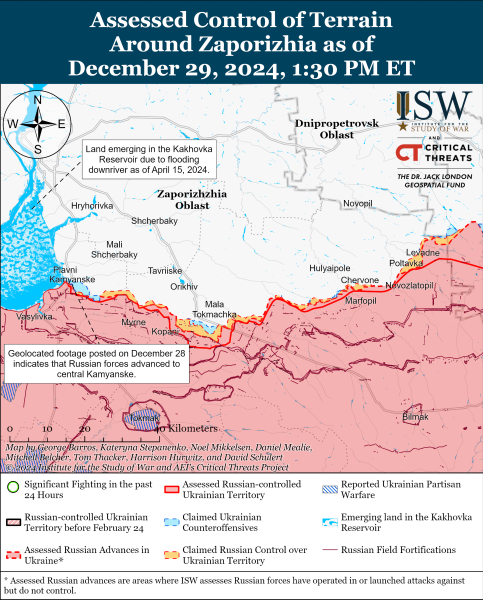 Mappa delle operazioni militari al 30 dicembre 2024 - situazione al fronte