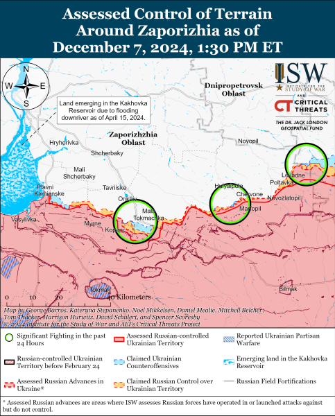 Mappa delle operazioni militari dell'8 dicembre 2024 - situazione al fronte