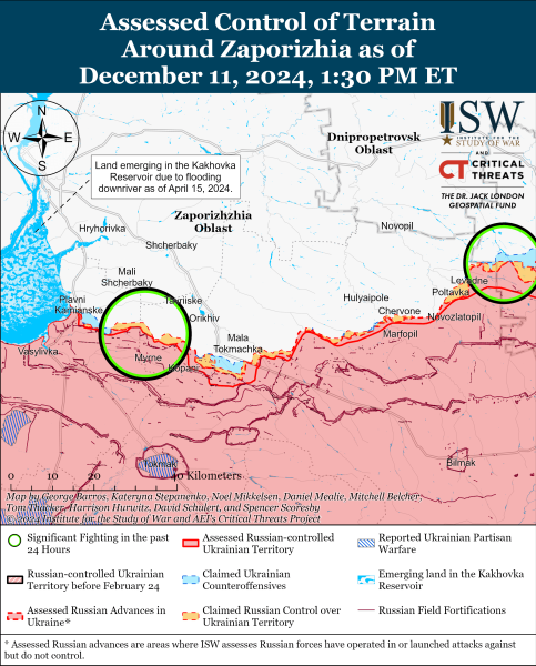 Mappa delle operazioni militari per il 12 dicembre 2024 - situazione al fronte