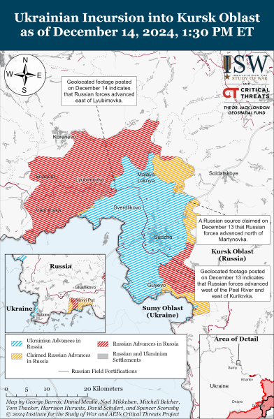 Mappa delle operazioni militari per il 15 dicembre 2024 - situazione al fronte