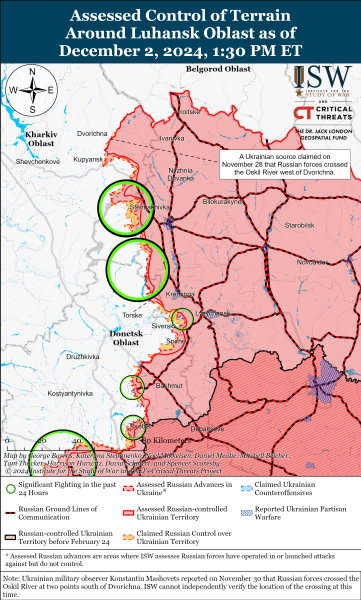 Mappa delle operazioni militari del 3 dicembre 2024 - la situazione al fronte