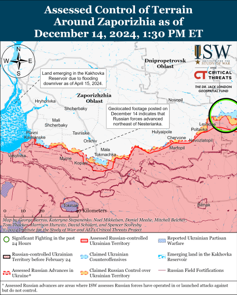 Mappa delle operazioni militari per il 15 dicembre 2024 - situazione al fronte