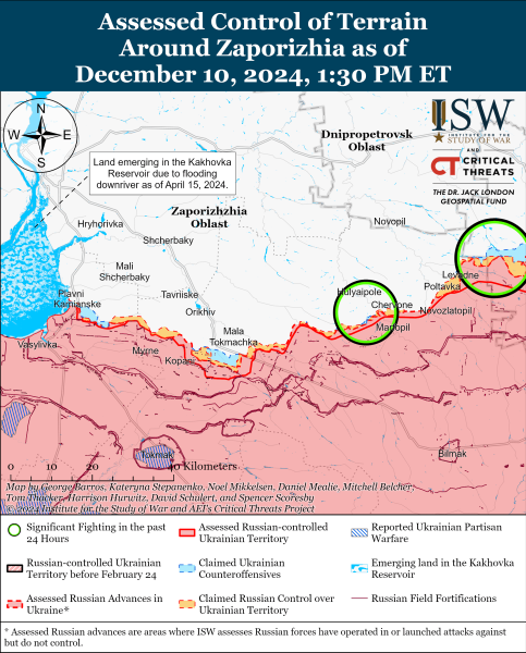 Mappa delle operazioni militari dell'11 dicembre 2024 - situazione al fronte