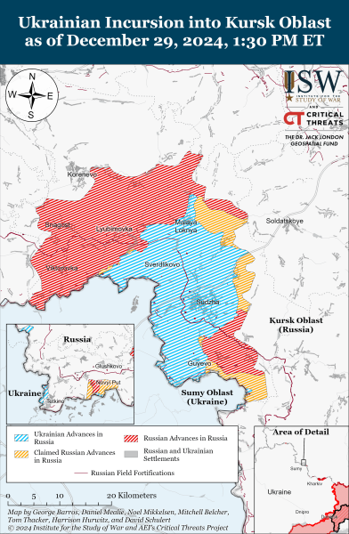 Mappa delle operazioni militari al 30 dicembre 2024 - situazione al fronte