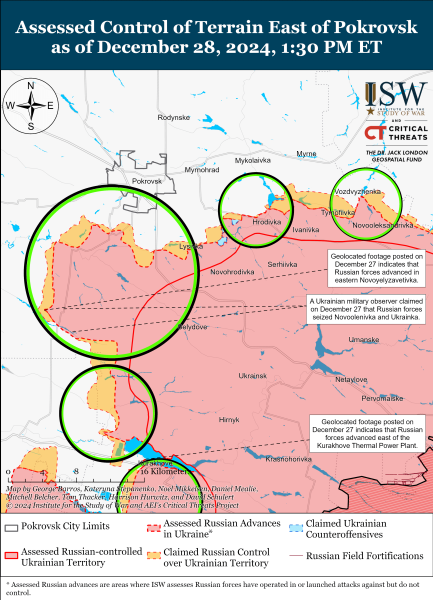 Mappa delle operazioni militari del 29 dicembre 2024 - situazione al fronte