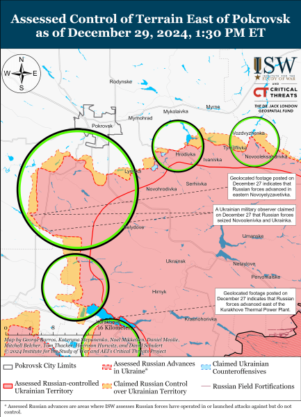 Mappa delle operazioni militari al 30 dicembre 2024 - situazione al fronte