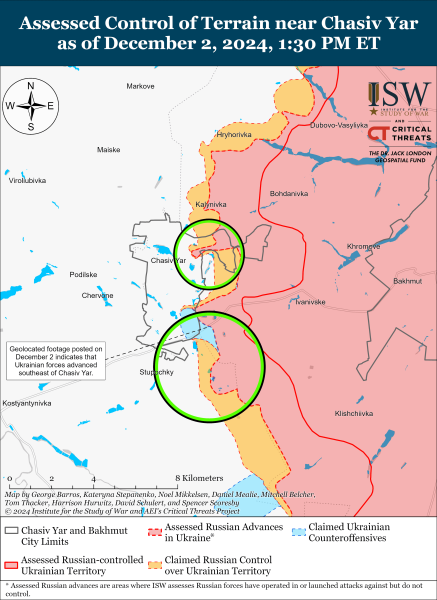 Mappa delle operazioni militari del 3 dicembre 2024 - la situazione al fronte