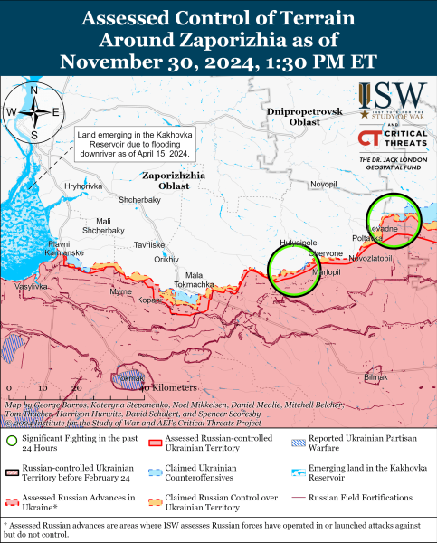 Mappa delle operazioni militari per il 1 dicembre 2024 - situazione al fronte