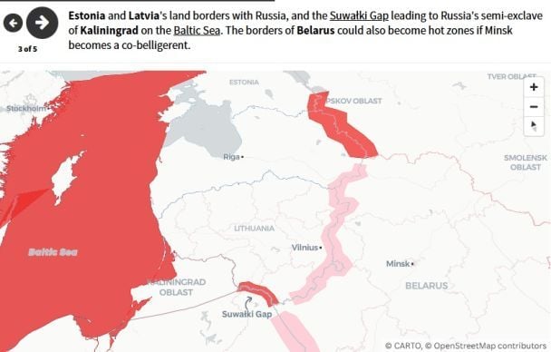 Prima linea di la Terza Guerra Mondiale in Europa: le mappe di Newsweek mostravano i 