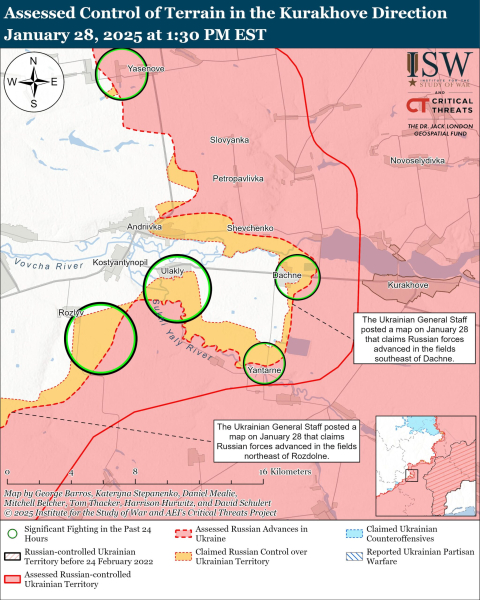 Mappa delle operazioni militari del 29 gennaio 2025 – situazione al fronte