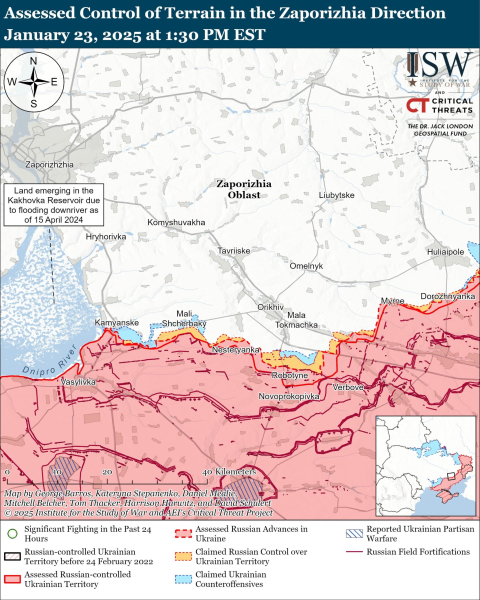 Mappa delle operazioni militari del 24 gennaio 2025 – situazione al fronte