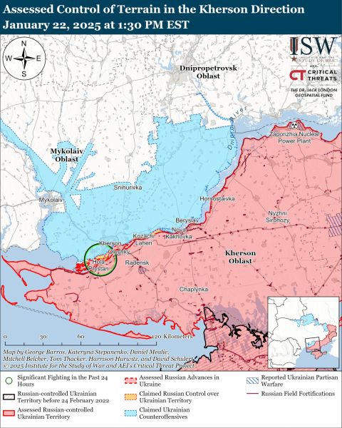 Mappa delle operazioni militari del 23 gennaio 2025 – situazione al fronte