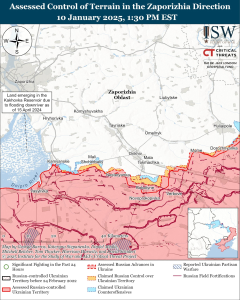 Mappa delle operazioni militari dell'11 gennaio 2025 – situazione al fronte