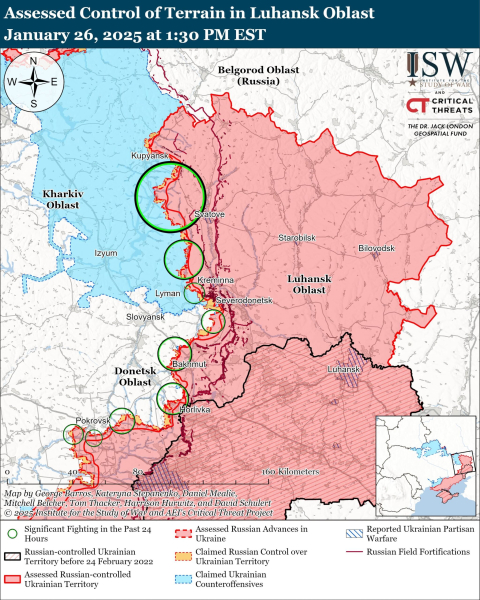 Mappa delle operazioni militari del 27 gennaio 2025 – situazione al fronte