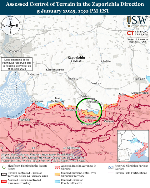 Mappa delle operazioni militari del 6 gennaio 2025 - situazione al fronte