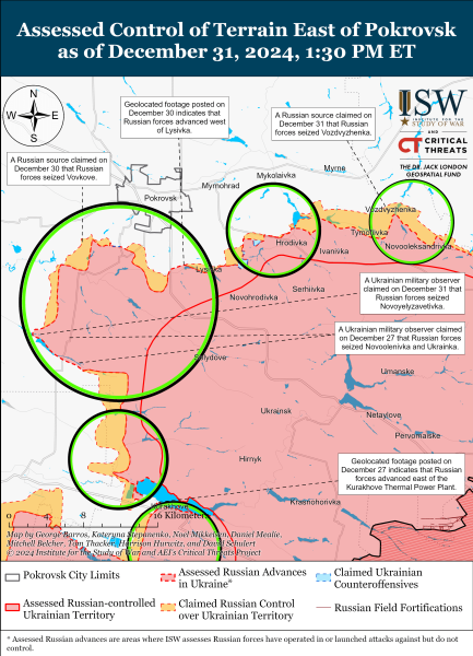 Mappa delle operazioni militari al 2 gennaio 2025 - situazione al fronte