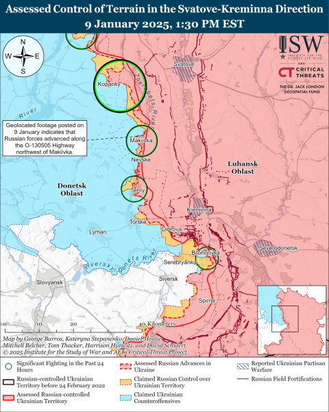 Mappa delle operazioni militari al 10 gennaio 2025 - situazione al fronte