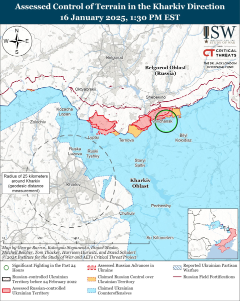 Mappa delle operazioni militari del 17 gennaio 2025 – situazione al fronte