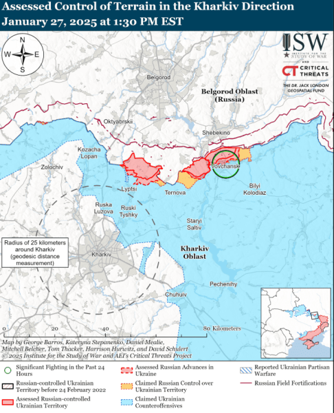 Mappa delle operazioni militari del 28 gennaio 2025 – situazione al fronte