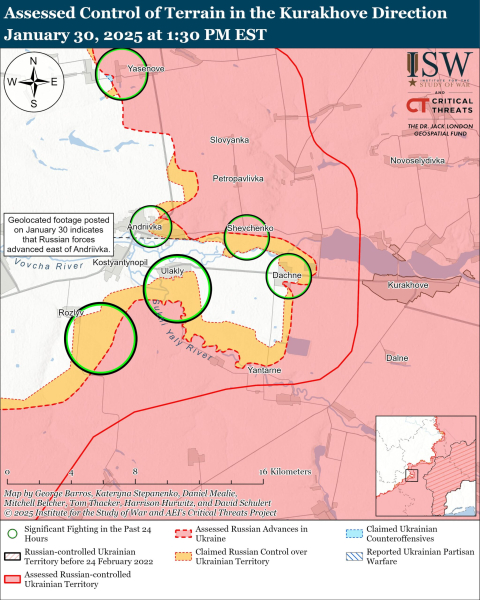 Mappa delle operazioni militari al 31 gennaio 2025 – situazione al fronte