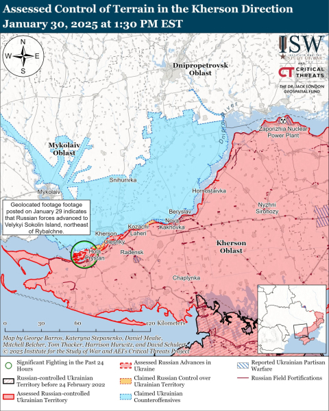 Mappa delle operazioni militari al 31 gennaio 2025 - situazione al fronte